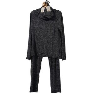 Hello Mello Pj Set Womens L Charcoal Heather Lounge Set‎ Top Pants